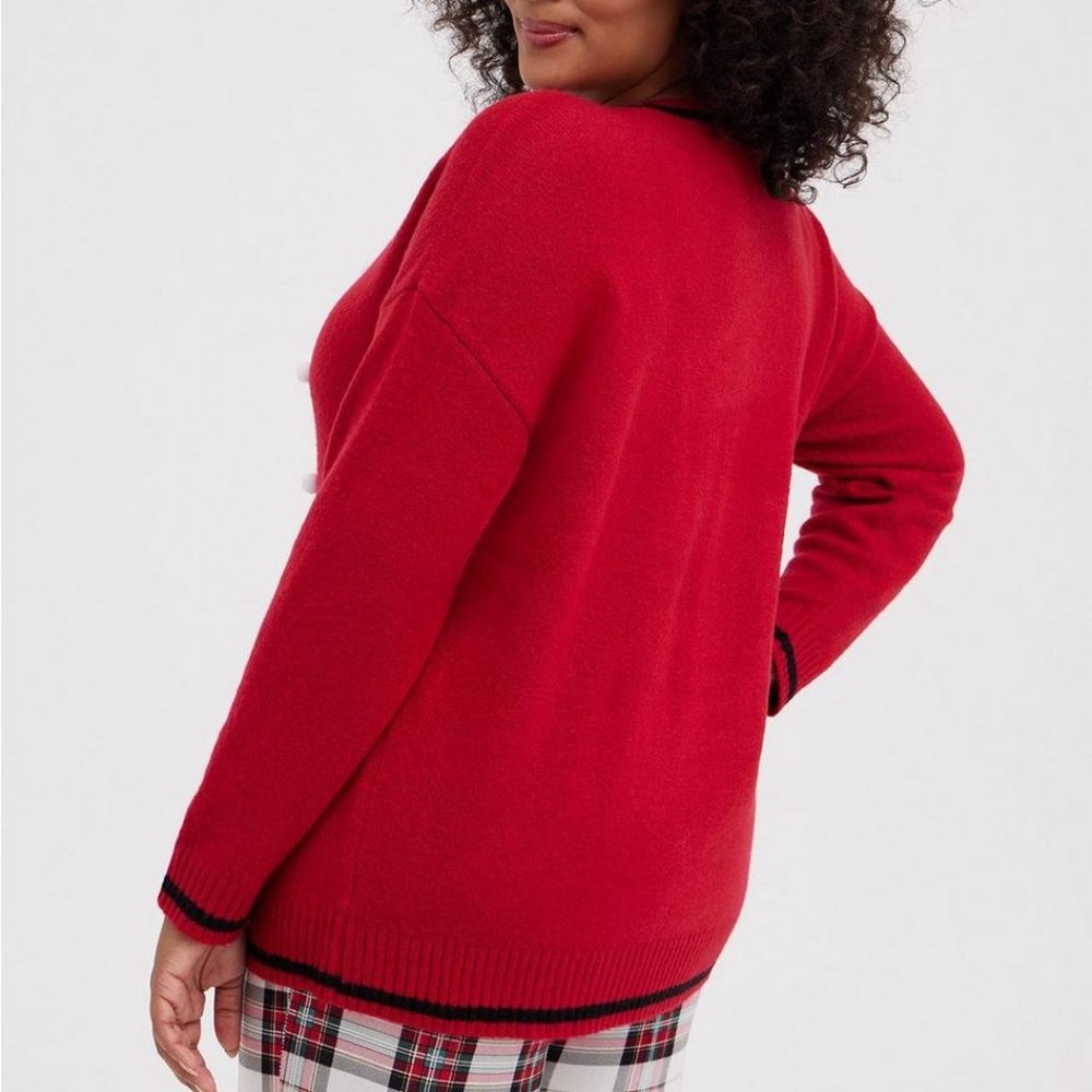 ❤️NWT TORRID SWEATER UGLY CHRISTMAS CAT SWEATER - HOLIDAY PULLOVER - MEDIUM 00 - Picture 3 of 9